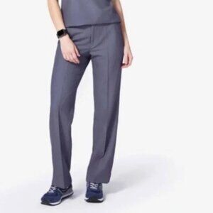 Figs women's XXS keroka wide leg trouser scrub pants in heather denim blue